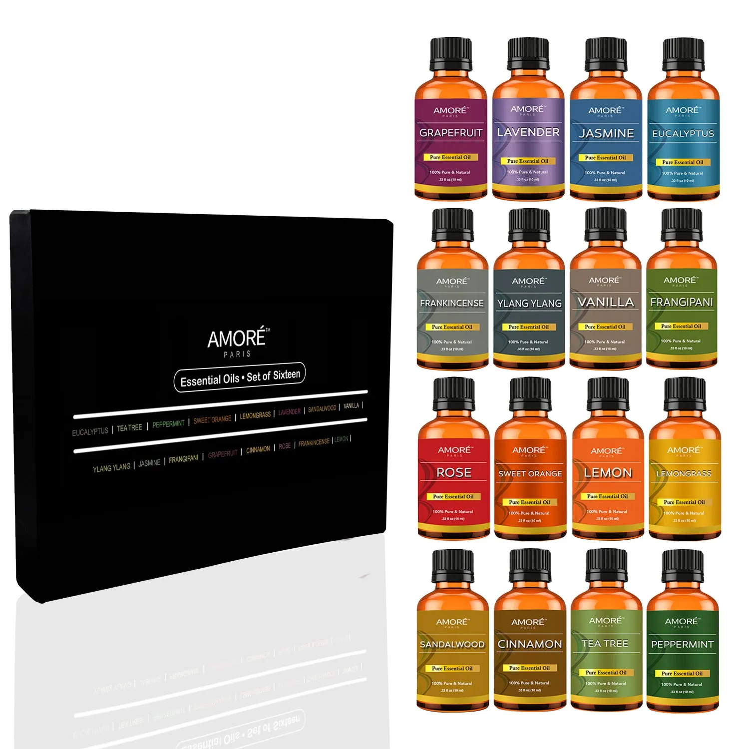 16-Pieces: Aromatherapy 100% Pure Therapeutic High Grade Essential-Oils