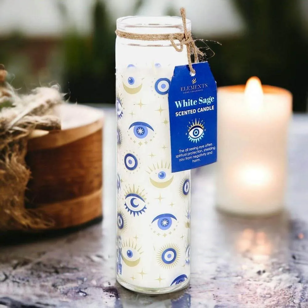 All Seeing Eye White Sage Tube, 7-Day Prayer Candles