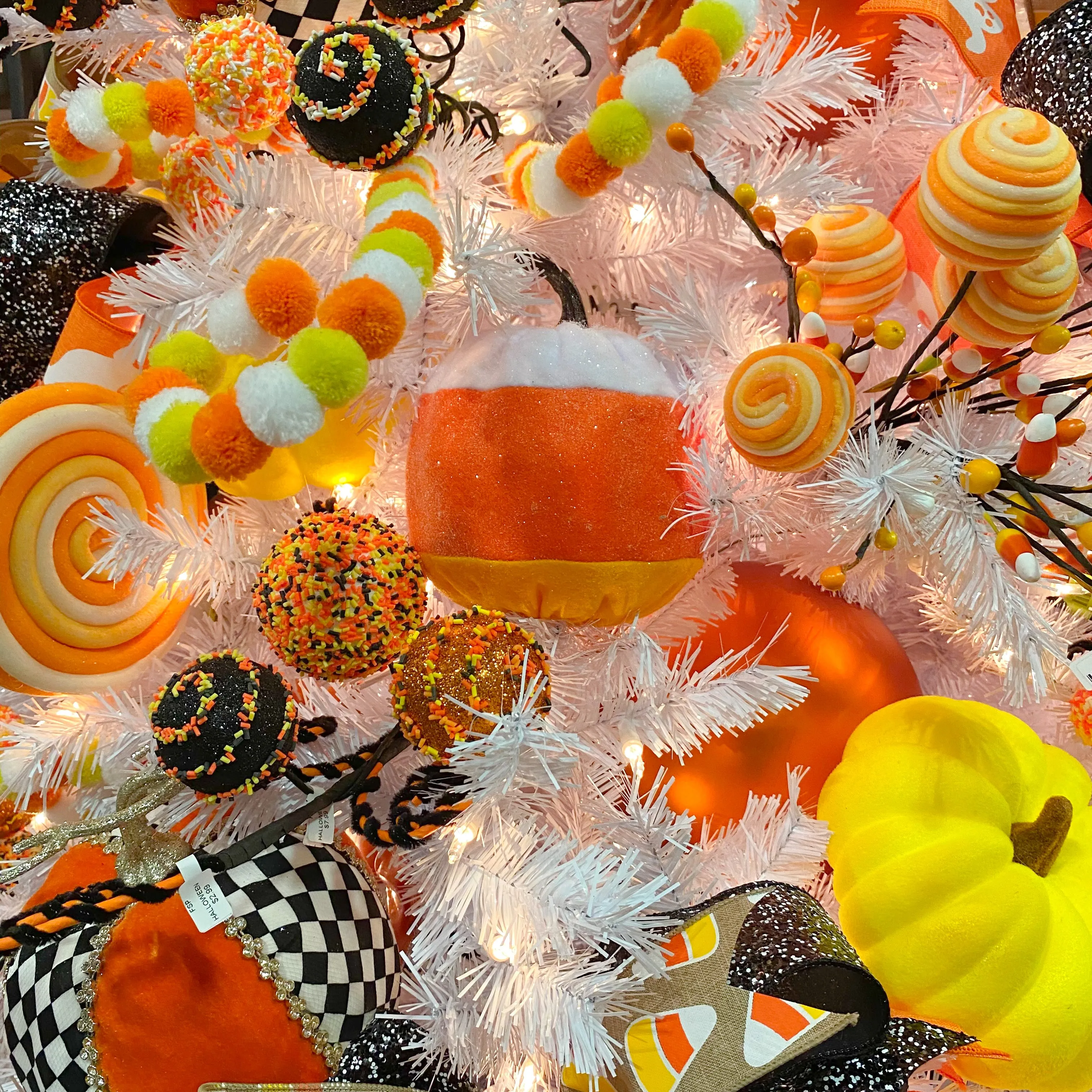 Candy Corn Felt Ball Spray