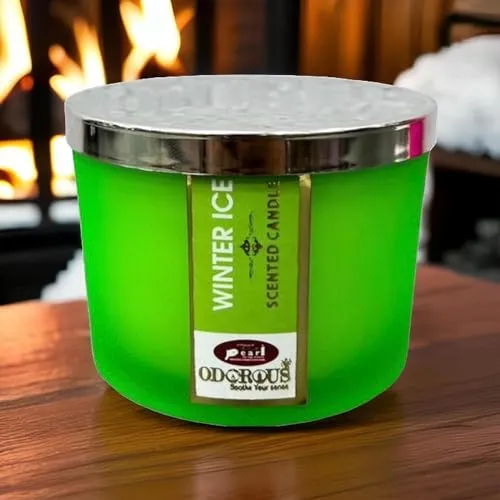 Combos Pack of 3 Moon Dust, Country Berries, and Winter Ice Fragrance Artisanal Handcrafted Glass Tealight Candles | Unique Handcrafted Glass Tea Light for Tranquil Atmosphere.