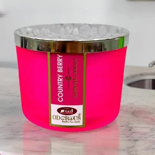 Combos Pack of 3 Moon Dust, Country Berries, and Winter Ice Fragrance Artisanal Handcrafted Glass Tealight Candles | Unique Handcrafted Glass Tea Light for Tranquil Atmosphere.