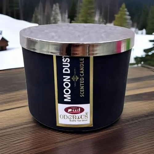 Combos Pack of 3 Moon Dust, Country Berries, and Winter Ice Fragrance Artisanal Handcrafted Glass Tealight Candles | Unique Handcrafted Glass Tea Light for Tranquil Atmosphere.