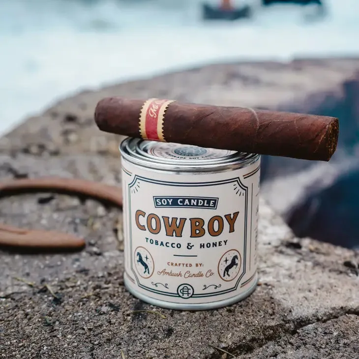 Cowboy | Tobacco   Honey 8oz Soy Candle