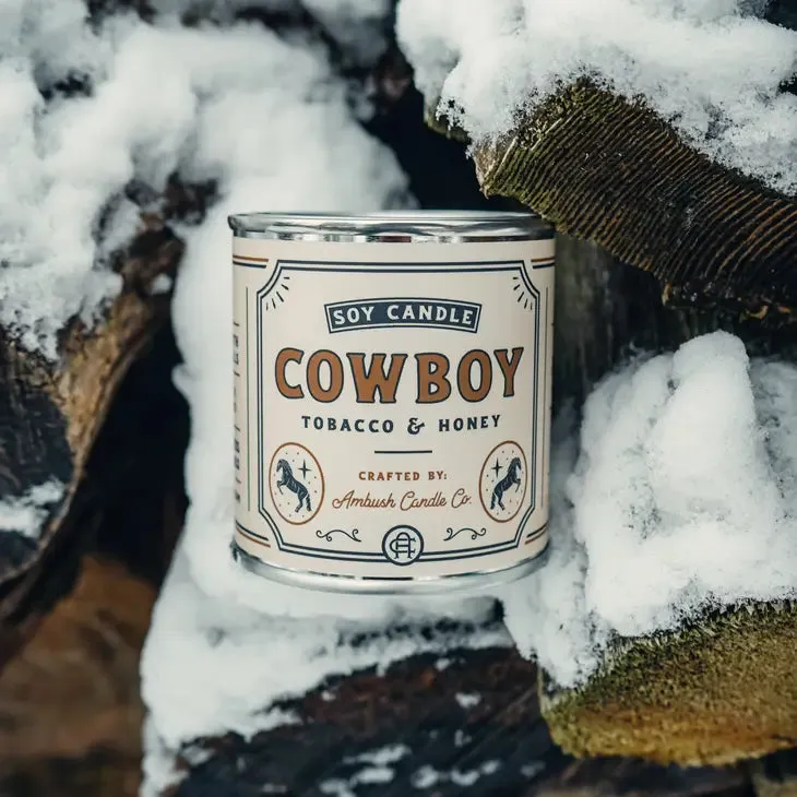 Cowboy | Tobacco   Honey 8oz Soy Candle