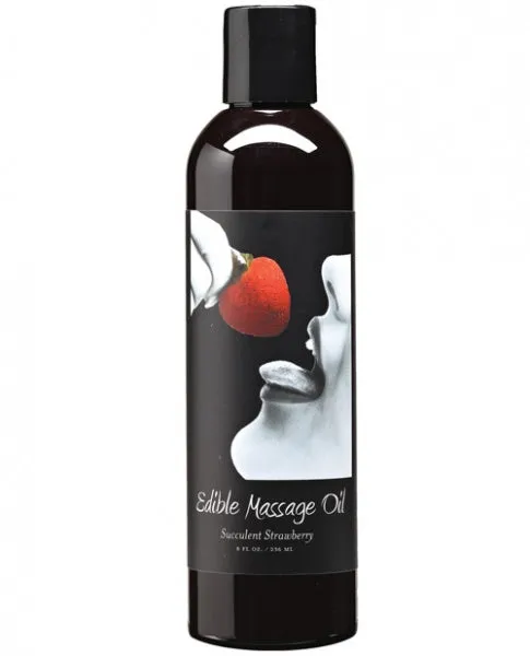 Earthly Body Hemp Edible Massage Oil - 8 oz Strawberry