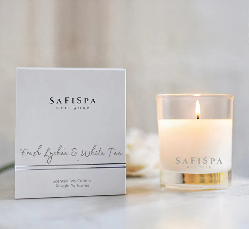 Fresh Lychee & White Tea Soy Candle | SaFiSpa NY