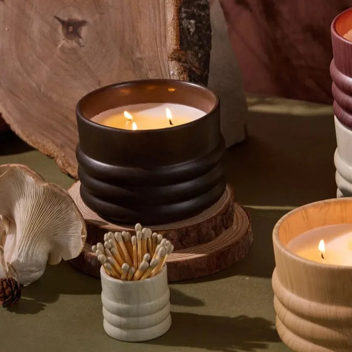 Grain 12oz Wood Ceramic Candle