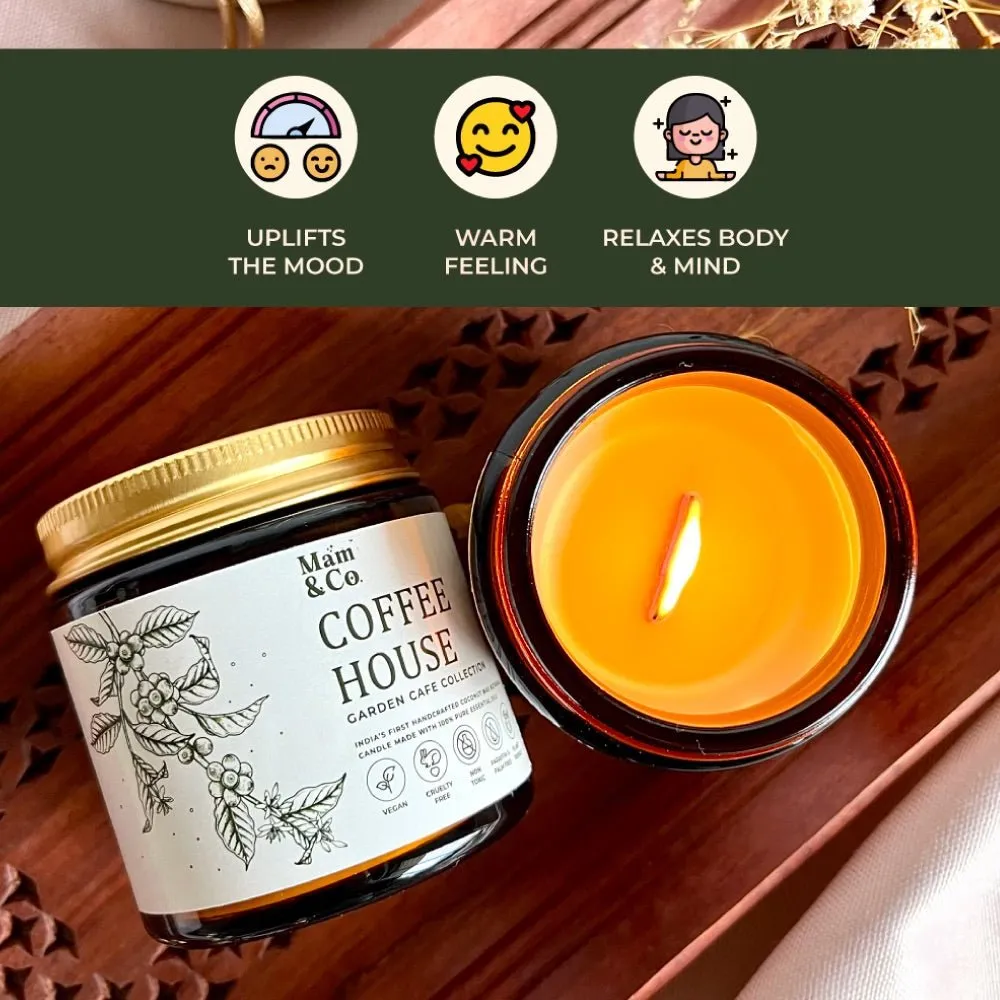 Handcrafted Set of 3 Coconut Wax Candles- Coffee House   Into the Forest   Walk in the Park