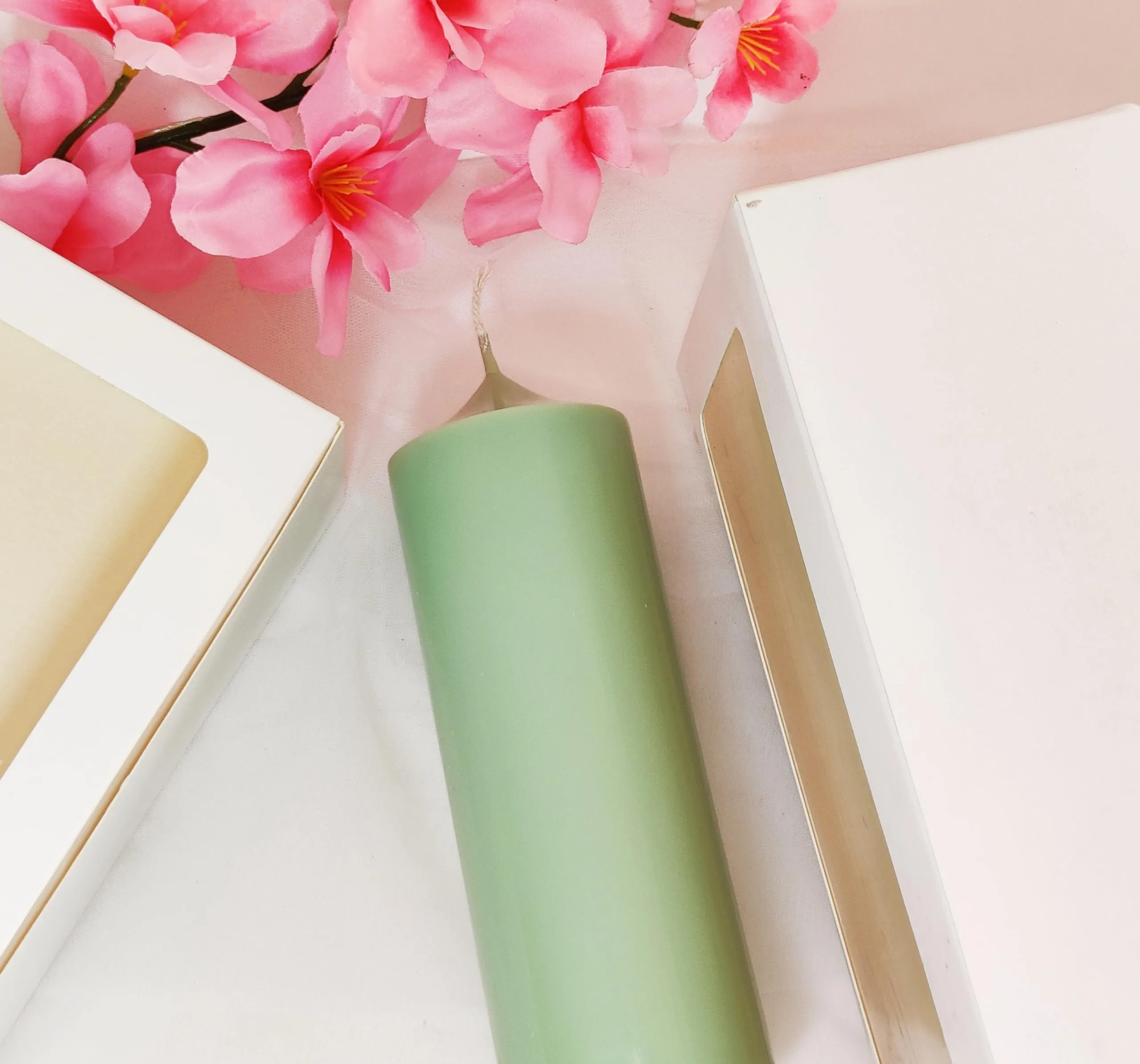 Kairos Homes Soy Wax Pointed Pillar Candles for Home Decor, Table Decor | 2.5 Inch X 6 Inch Smokeless & Dripless Candles - Set of 3 Candles (Unscented)
