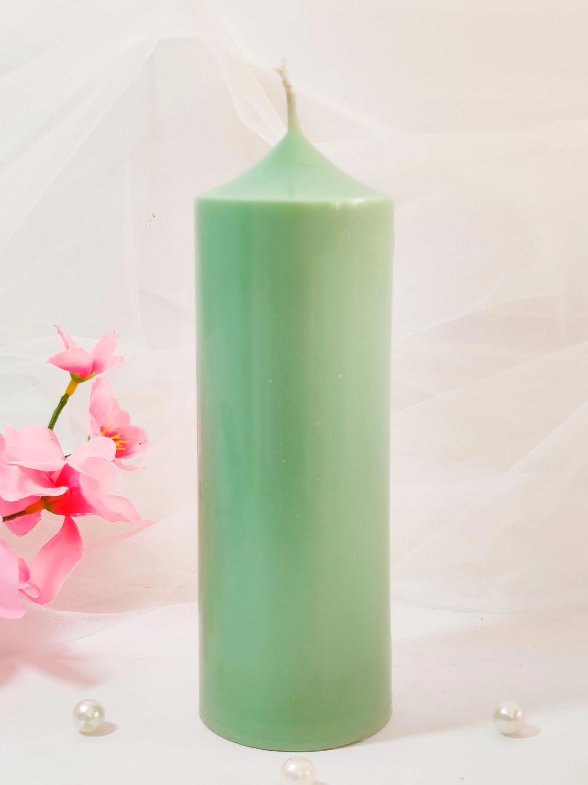 Kairos Homes Soy Wax Pointed Pillar Candles for Home Decor, Table Decor | 2.5 Inch X 6 Inch Smokeless & Dripless Candles - Set of 3 Candles (Unscented)