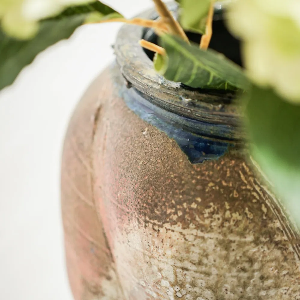 Large Vintage Woodfired Stoneware Vase by Josephte Grange-Sarles 12¼"