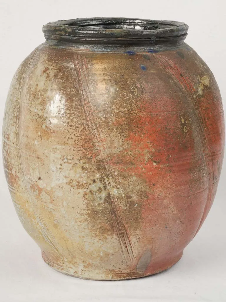 Large Vintage Woodfired Stoneware Vase by Josephte Grange-Sarles 12¼"