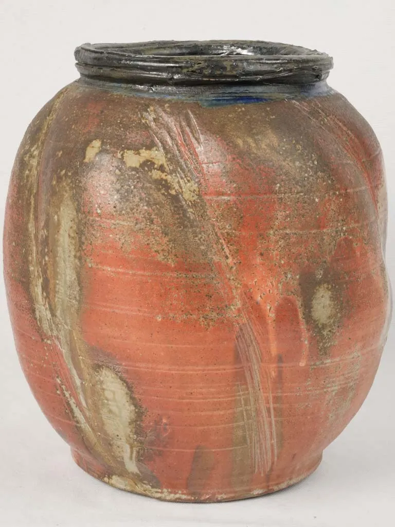Large Vintage Woodfired Stoneware Vase by Josephte Grange-Sarles 12¼"