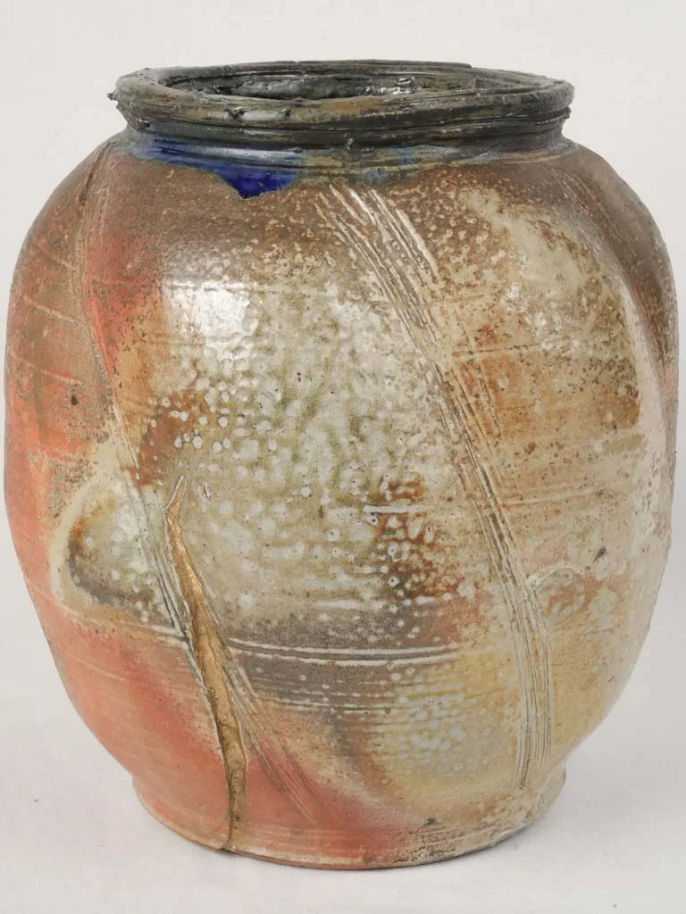 Large Vintage Woodfired Stoneware Vase by Josephte Grange-Sarles 12¼"