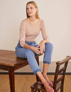 Long Sleeve Breton Top-Spring Blossom/ Frankincense