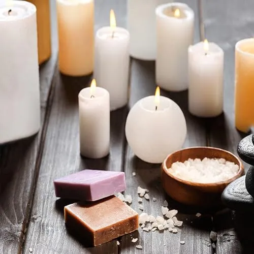 NICOLEKAY Pillar Candles- Set of 6-3" x 3" Dripless Unscented Candles in White for Home Decor, Relaxation & All Occasions