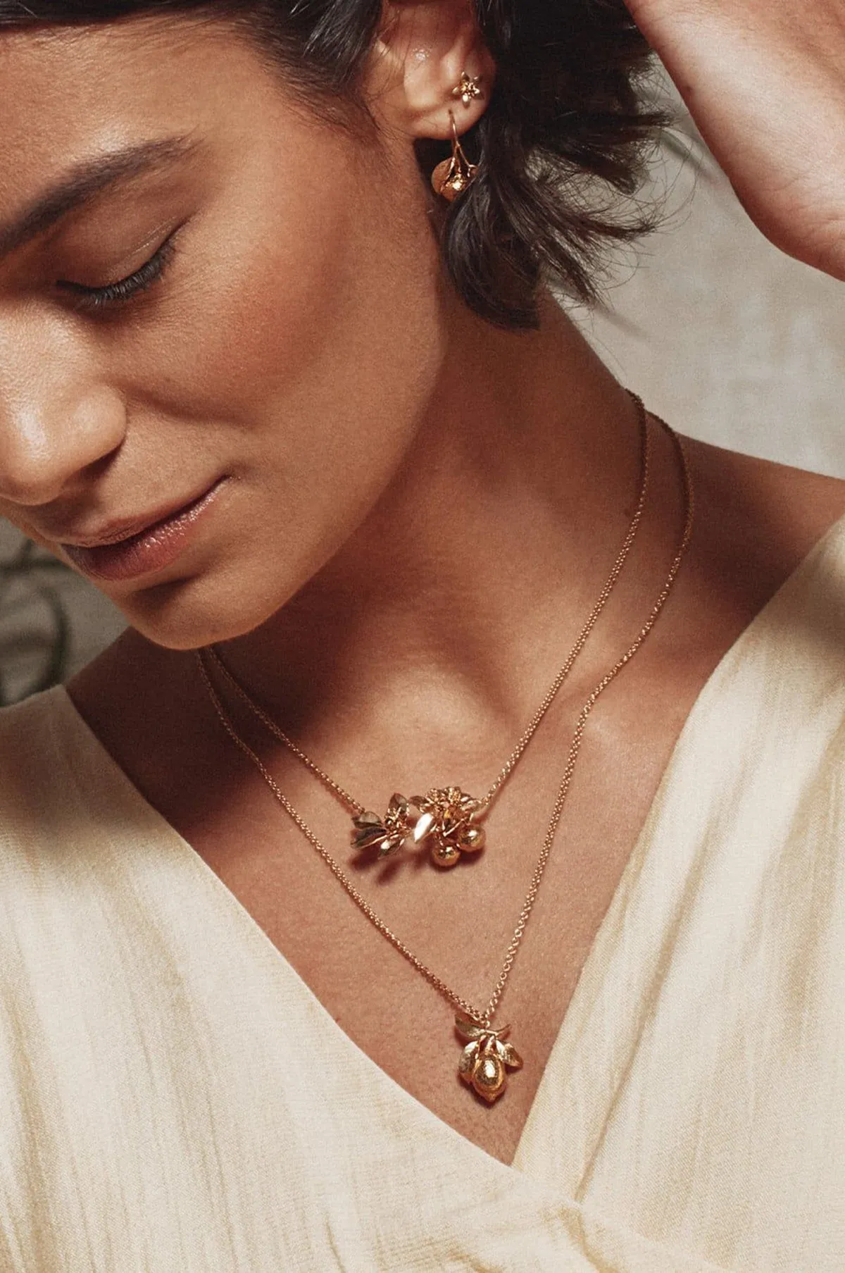 Orange Hook Earrings Gold