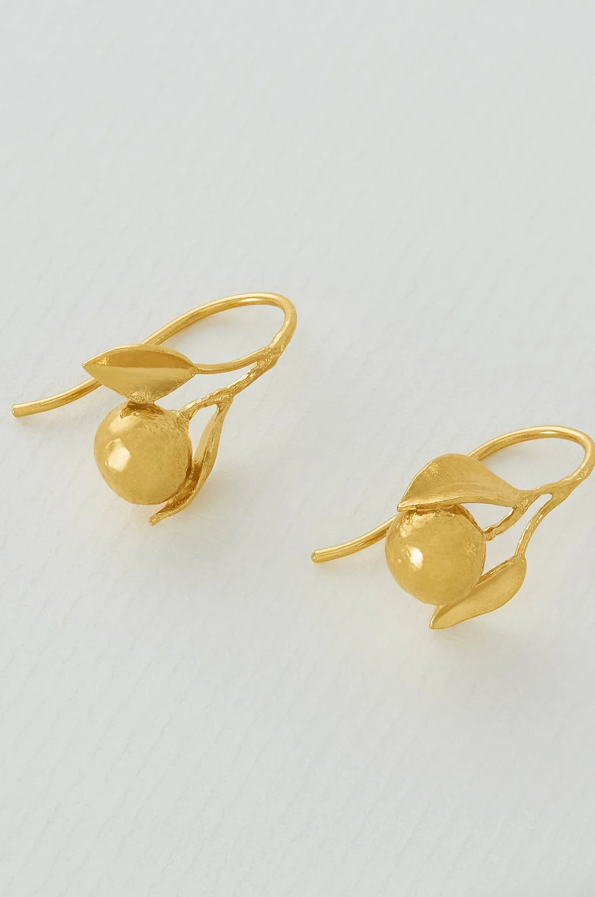 Orange Hook Earrings Gold
