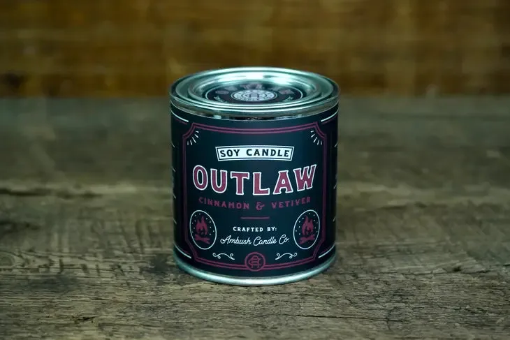 Outlaw | Cinnamon   Vetiver 8oz Soy Candle