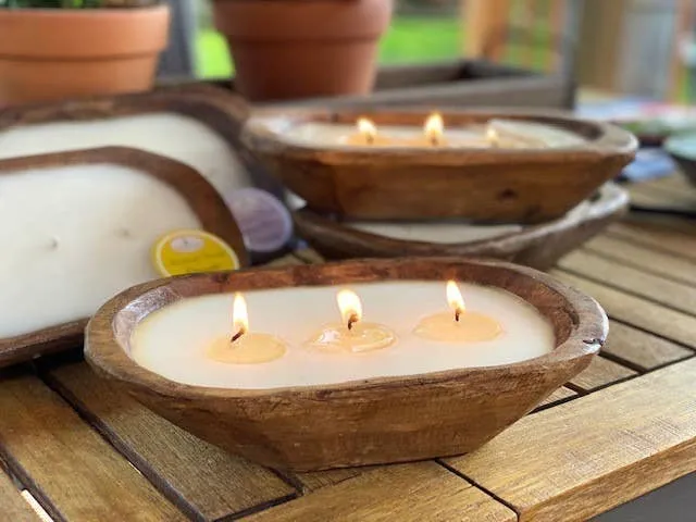 Petite Carved Bowl Scented Hand Poured Candle