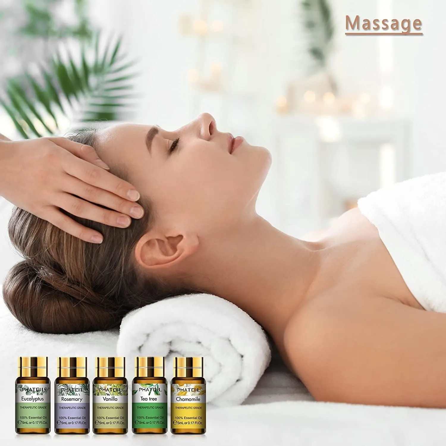 PHATOIL 15pcs x 5ml Essential Oils Gift Set Perfect for Skin & Hair Care, Bath, Relaxation, Ideal for Aromatherapy Diffuser, Soap Candle Making