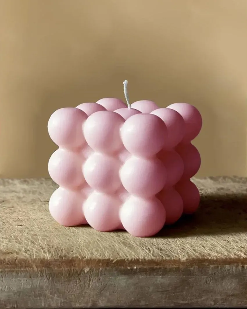 Quad Bubble Pink Candles | 5.1 cm / 2 inches | Set of 2