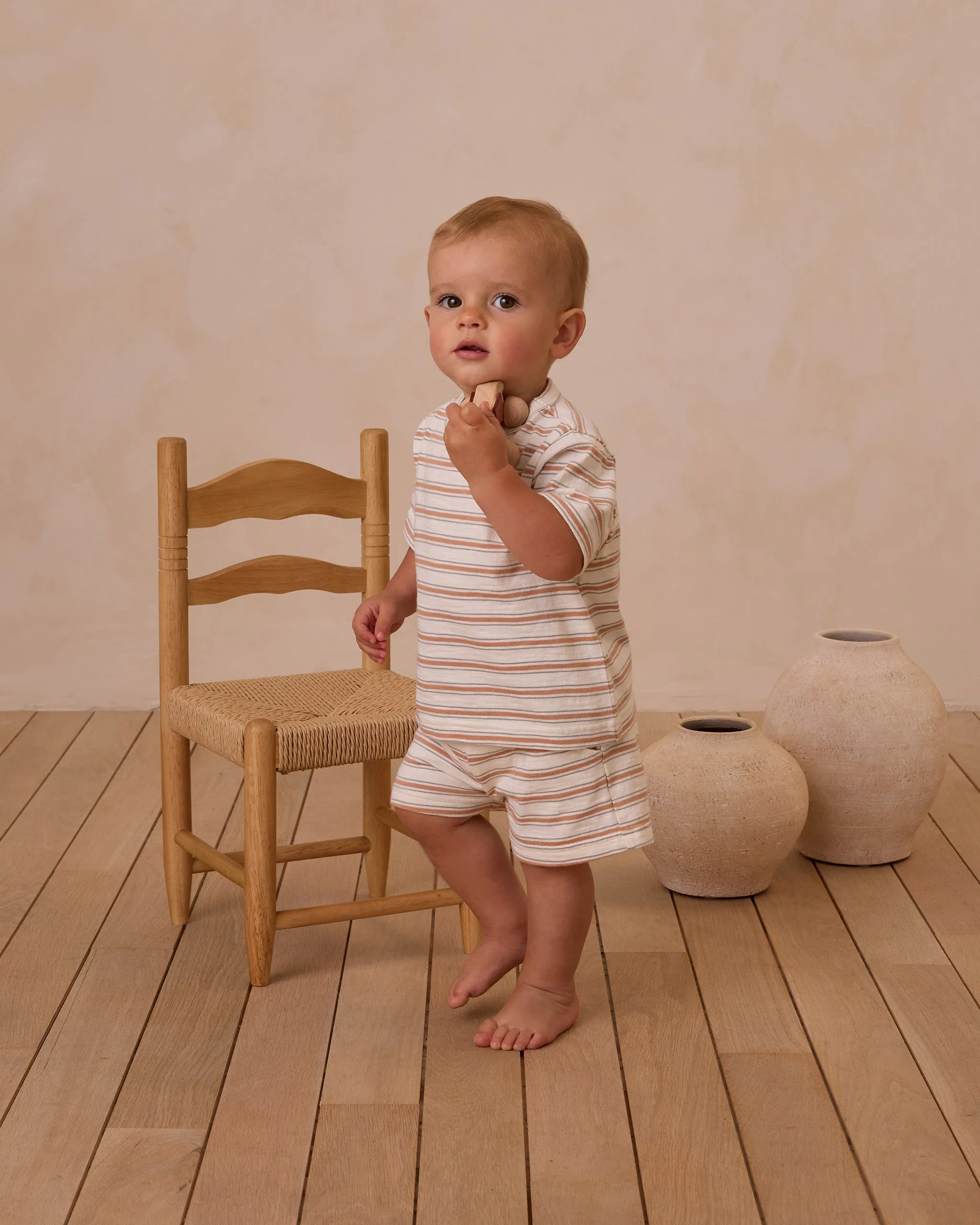Relaxed Tee, Grapefruit Stripe