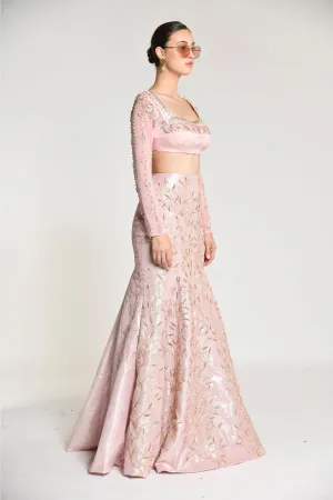 Rose Ivy Gardenia Mermaid Skirt with Baroque Daisy Bustier