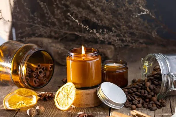 Ruya's Handcrafts Amber Double Wick Clear Quartz Stone | Revealing Delightful Surprises Every Flicker Therapy Candles | Manifestation glow Candles (Maker's Choice)