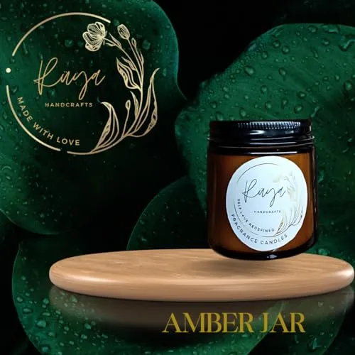 Ruya's Handcrafts Amber Double Wick Clear Quartz Stone | Revealing Delightful Surprises Every Flicker Therapy Candles | Manifestation glow Candles (Maker's Choice)