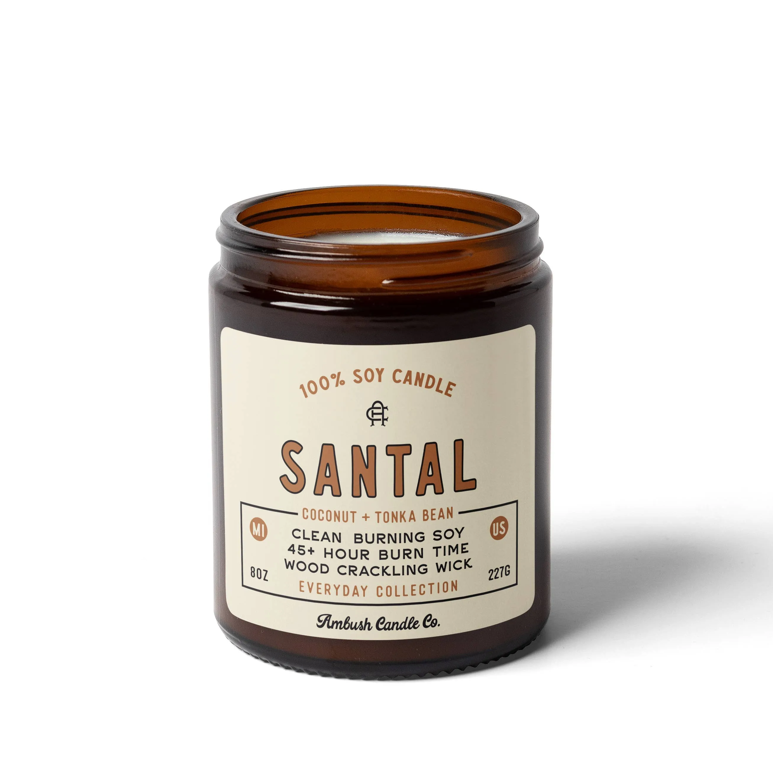 Santal | Coconut   Tonka Bean 8oz Soy Candle