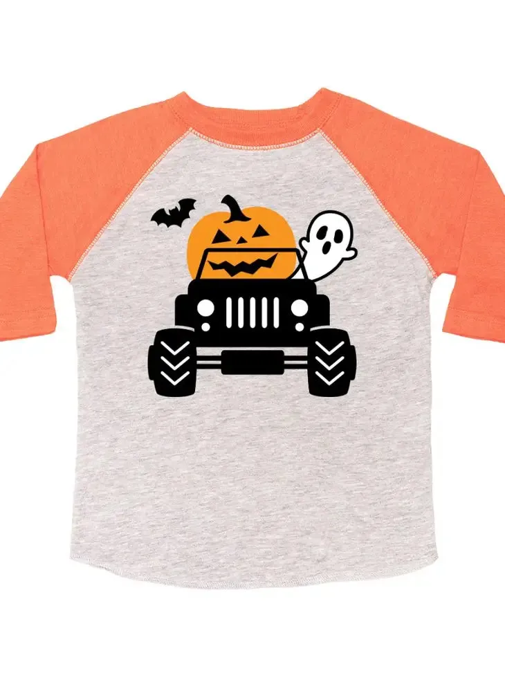 Sweet Wink Pumpkin Monster Truck Halloween 3/4 Shirt