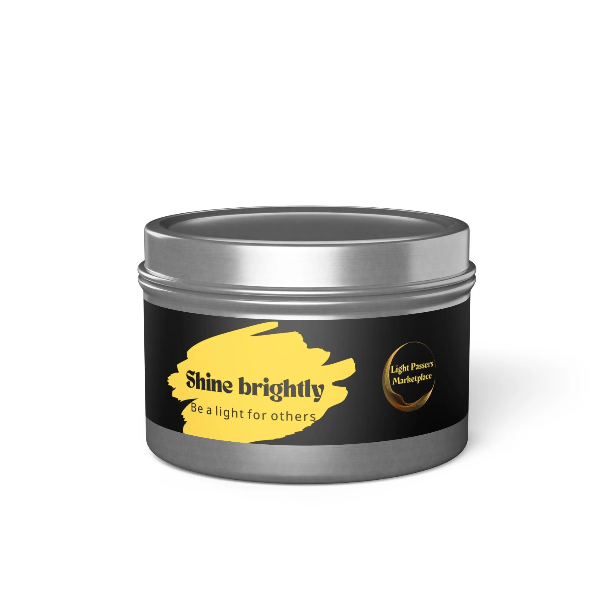 Tin Candle Holder with Shine Brightly message. Cool Stuff Home and Living