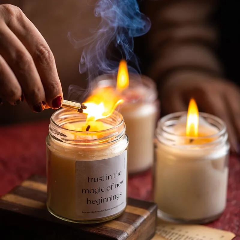 Trust In The Magic of New Beginnings Scented Candles Gift | Single | 6.4 x 8 cm / 2.5 x 3.15 inches