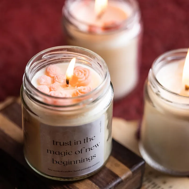 Trust In The Magic of New Beginnings Scented Candles Gift | Single | 6.4 x 8 cm / 2.5 x 3.15 inches