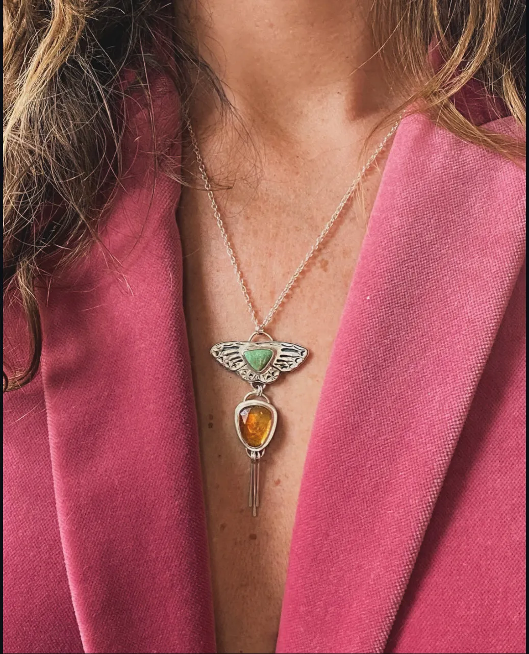 Turquoise Lepidoptera Necklace