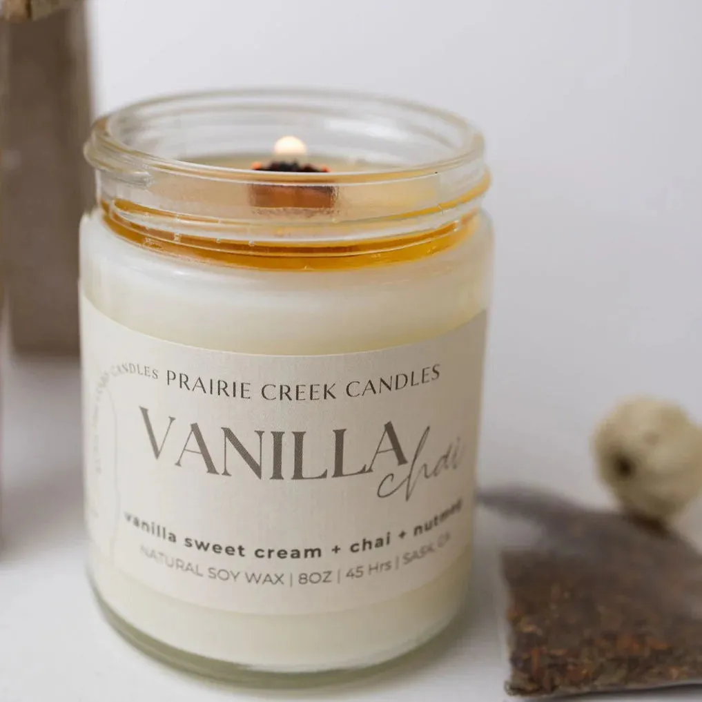 Wood Wick Jar Candle 8 oz - Vanilla Chai
