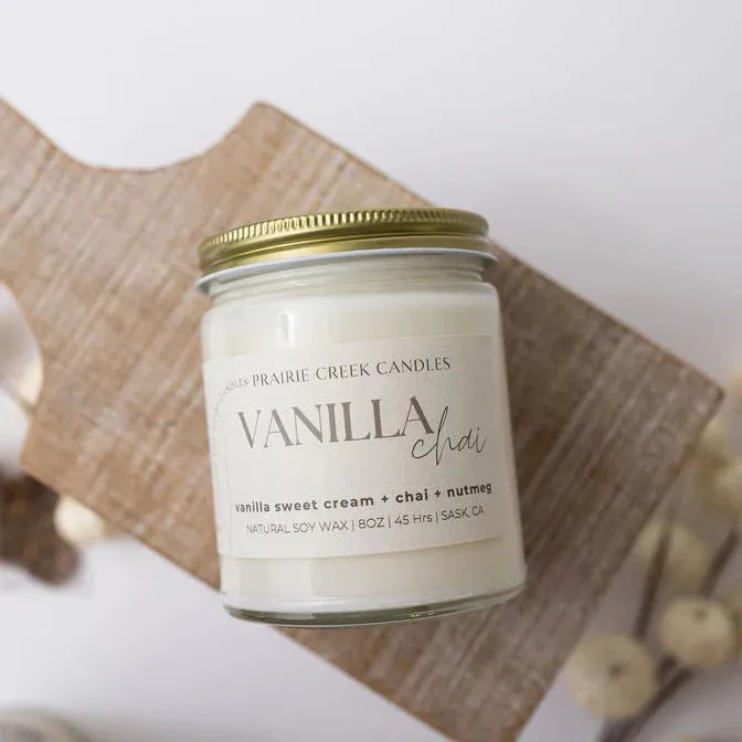 Wood Wick Jar Candle 8 oz - Vanilla Chai