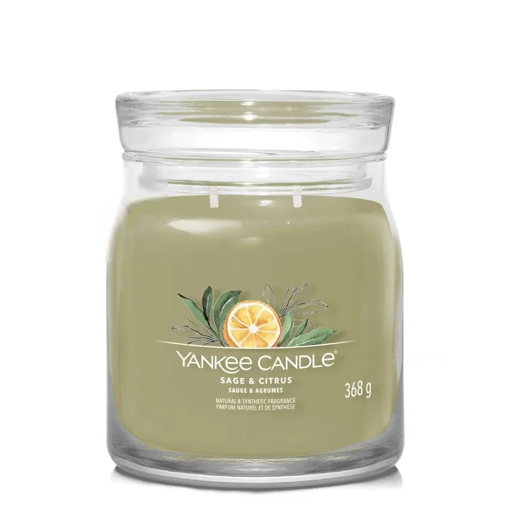 Yankee Candle 368g Sage & Citrus Signature Medium Jar Candle